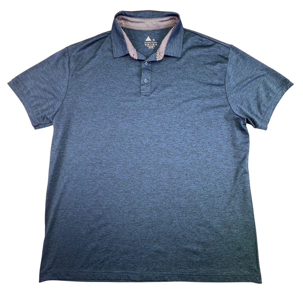 Magcomsen Police Mens XL Performance Shirt Heather Blue Short Sleeve Golf Active